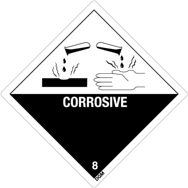 CORROSIVE 8 - Air Freight Label Roll 10cmx10cm x250 - DG Air Freight